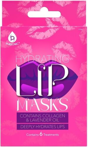 Pursonic | Hydrating Lip Masks for Moisturizing Dry and Chapped Lips - Softens & Rejuvenates Fine Lines, Wrinkles & Creases (Pack of 6)