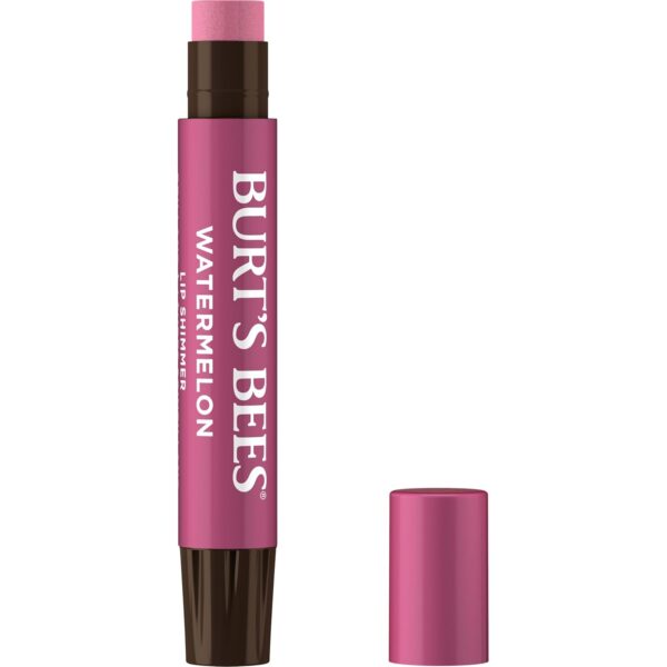 Burt's Bees Shimmer Lip Tint, Tinted Lip Balm Stick, Moisturizing for All Day Hydration with Natural Glowy Pigmented Finish & Buildable Color, Watermelon, 1 Tube, 0.09 oz. (Pack of 2)