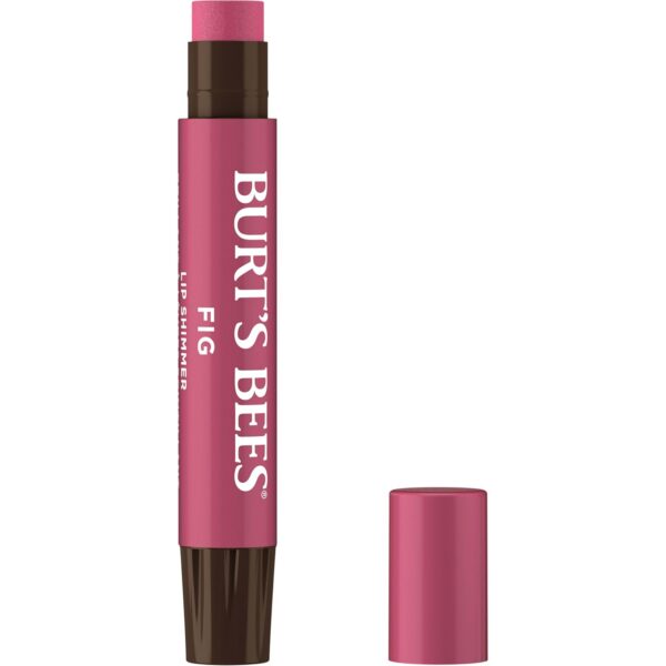 Burt's Bees Shimmer Lip Tint, Tinted Lip Balm Stick, Moisturizing for All Day Hydration with Natural Glowy Pigmented Finish & Buildable Color, Fig, 1 Tube, 0.09 oz. (Pack of 2)