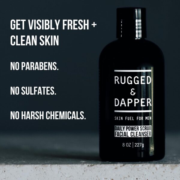 RUGGED & DAPPER - Daily Mens Face Wash + Scrub - 5 Month Supply - Deep Exfoliating Cleanser - Prevents Breakouts - Acne Face Wash Men's - USA Made with Natural Ingredients