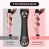 Rotating Curling Iron - 1 Inch Automatic Curling Iron for Fast Long-Lasting Curler Waves, Dual Voltage Automatic Hair Curler with Adjustable Temp and LCD Display for Effortless Beach Waves, Rose Gold