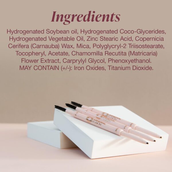 Mineral Fusion Retractable Brow Pencil, Shape & Define Eyebrow Pencil with Blending Spoolie Brush, Velvety Smooth & Natural Eye Makeup, Blonde, 0.003 oz