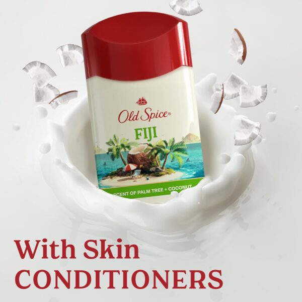 Old Spice Men's Antiperspirant & Deodorant, 24/7 Lasting Freshness, Advanced Sweat & Odor Protection with Skin Conditioners, Invisible Solid, Fiji with Palm Tree Scent, 3.4 oz (Pack of 3)