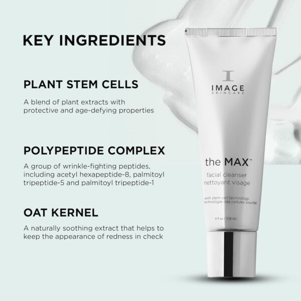 IMAGE Skincare, the MAX Facial Cleanser, Silky Face Wash with Peptides for Youthful Looking Skin, 4 fl oz