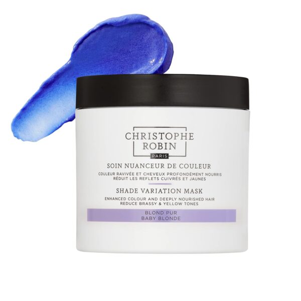 Christophe Robin Shade Variation Mask - Purple Hair Treatment for Neutralizing Brassy and Yellow Tones - Baby blonde 250ml