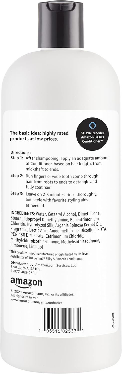 Amazon Basics Soft & Sleek Conditioner for Dry or Damaged Hair, 28 Fluid Ounce