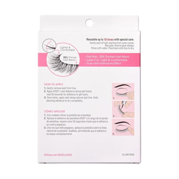 KISS Lash Couture Luxtension, False Eyelashes, 'Volume Full Set', 14 mm, Includes 4 Pairs Of Lashes, Contact Lens Friendly, Easy to Apply, Reusable Strip Lashes