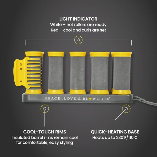 Drybar The Roller Club Curling Hot Rollers | 10 Rollers, 2 Sizes, Heats-Up Fast, Gentle on Hair, Reduces Frizz, Adds Shine, comes with Heat-Resistant Bag