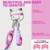 Eye Lash Curler with 6 Replacement Pads, Whalrace Eyelash Curlers Superior Curling Effect, Beautiful and Easy to Identify-Silver Purple Red
