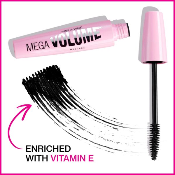 wet n wild Mascara Mega Volume - Volumizing, Waterproof, Smudge-Resistant, Cruelty-Free, Gluten-Free, Sulfate-Free & Vegan - Very Black