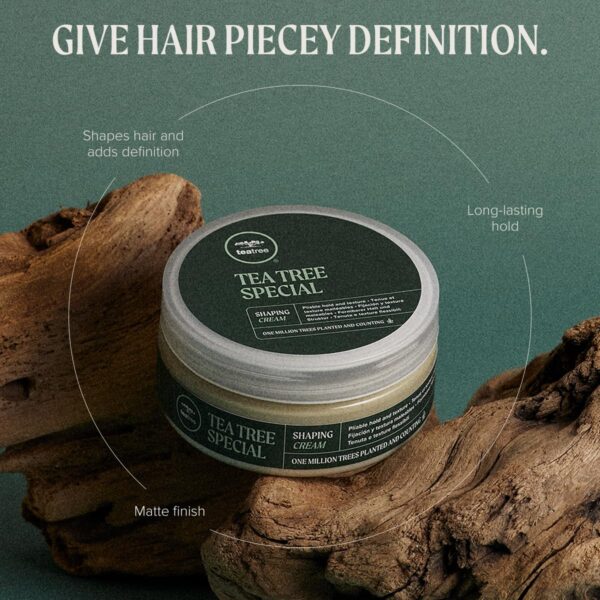 Tea Tree Shaping Cream, Hair Styling Cream, Long-Lasting Hold, Matte Finish, For All Hair Types