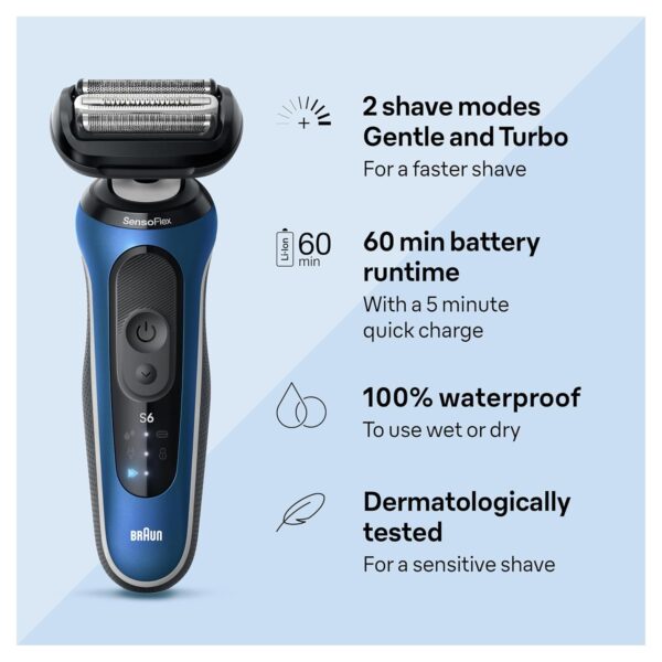 Braun Electric Shaver for Men, Series 6 6172cc, Wet & Dry Shave, Shaving Kit with SmartCare Center and Precision Trimmer