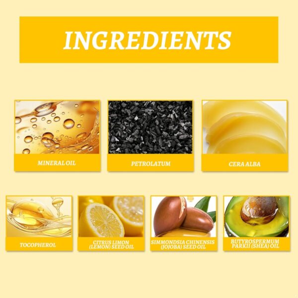 FEESHOW Lemon Ginger Lip Balm Hydrating Moisturizing for Dry Lips Nourishing Smooth Formula Women Girls Daily Care Yellow One Size