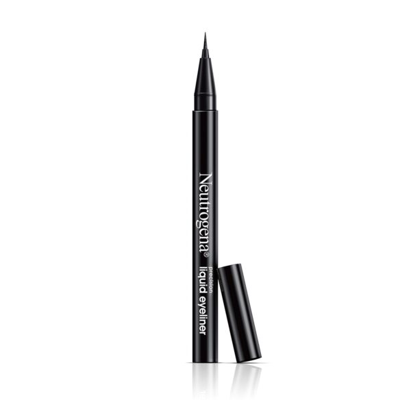 Neutrogena Precision Liquid Eyeliner with Honey & Coconut, Hypoallergenic, Smudge- & Water-Resistant Eyeliner Makeup for Precise Application, Jet Black, 0.013 fl. oz