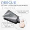 COSMEDIX Rescue Intense Hydrating Facial Mask Skincare - Ultra-Nourishing Overnight Face Mask for Sensitive, Dry & Chapped Skin - Gentle Moisturizing Balm for Radiant, Healthy-Looking Glow