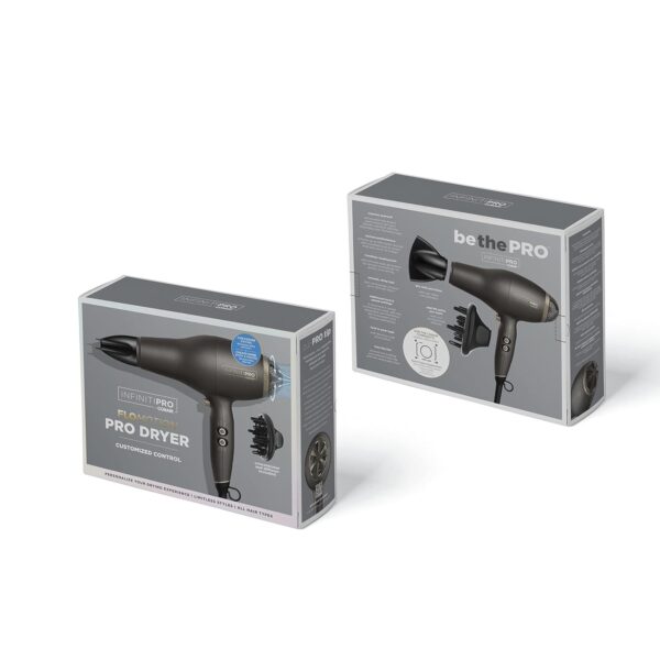 INFINITIPRO BY CONAIR FloMotion Pro Hair Dryer | Personalize Your Drying Experience with Adjustable Airflow | Includes Diffuser and Concentrator