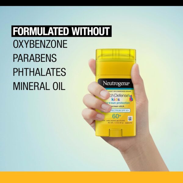 Neutrogena Beach Defense Kids Sunscreen Stick, Water-Resistant for Children, Broad Spectrum SPF 60+ for UVA/UVB Sun Protection, Oxybenzone-Free, Twin Pack, 2 x 1.5 oz