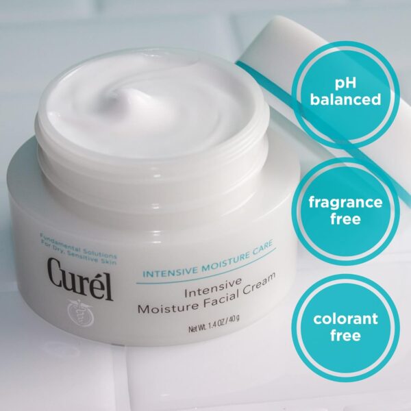 Curel Japanese Skin Care Intensive Face Moisturizer Cream, Hydrating Face Lotion for Dry to Very Dry Sensitive Skin, Anti-Aging, Fragrance-Free, Anti-Wrinkle Japanese Skin Care, 1.4 Oz
