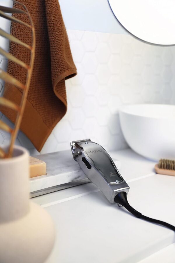 Andis 01815 Professional Master Adjustable Blade Hair Trimmer, Carbon Steel T-Blade - Silver