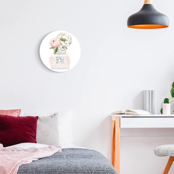 Stupell Industries Design Life You Love Sentiment Pink Floral Perfume Circular Wall Plaque, 12" Diameter