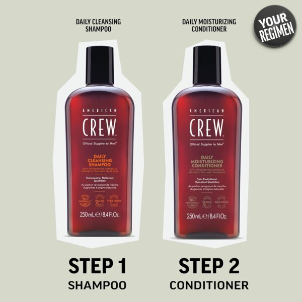 American Crew Conditioner for Men, Daily Moisturizer, Naturally Derived, Vegan Formula, Citrus Mint Fragrance, 33.8 Fl Oz