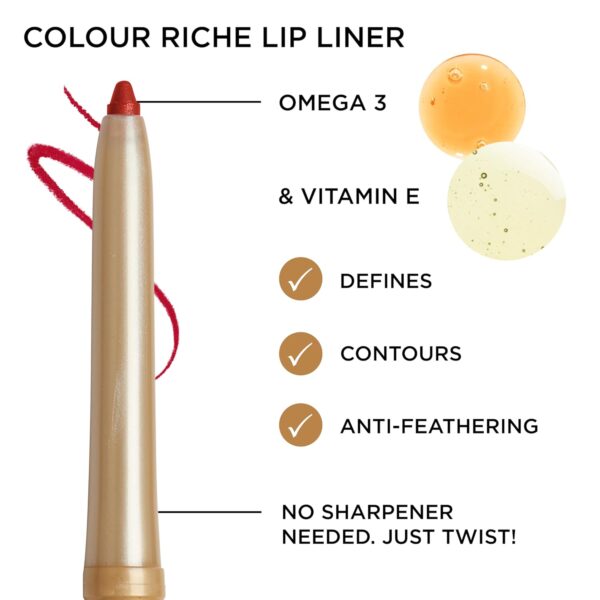 L'Oreal Paris Colour Riche Lip Liner Pencil, Creamy Lip Liner with Omega 3 and Vitamin E, 773 Truly Burgundy (Cool Toned Burgundy) (Pack of 2)
