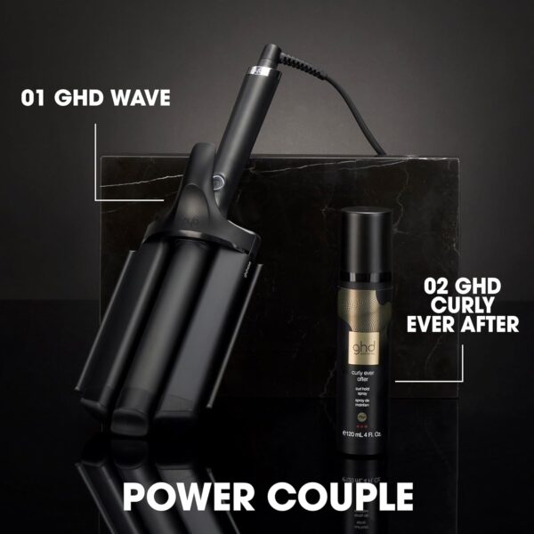 GHD Wave Triple Barrel Hair Waver, Black, Professional Ceramic Styling Tool for Beach Waves, 1.3 Inch Barrels, 365°F Temperature Control