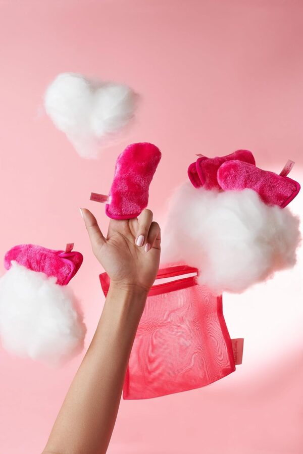 Eye MITT by The Original MakeUp Eraser, Erase All Eye Makeup With Just Water, Including Waterproof Mascara, Eyeliner, and More! Pack of 4 Mitts + laundry bag