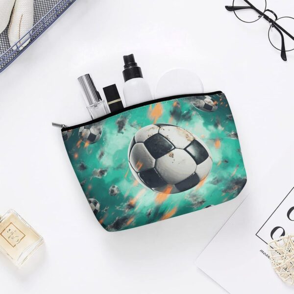 Makeup Bag for Women Cosmetic Bags Soccer Travel Toiletry Bag Cute Zipper Make Up Bags Large Capacity Makeup Case Organizer Portable Makeup Pouch for Travelling Gift