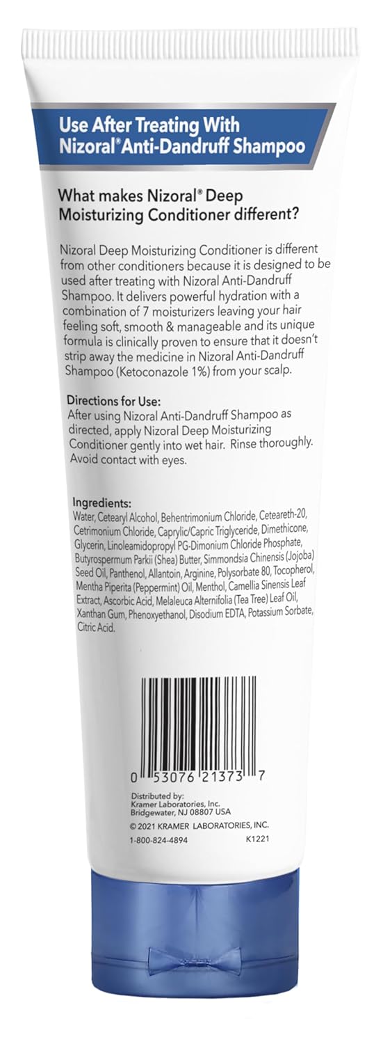 Nizoral Deep Moisturizing Conditioner with Mint & Tea Tree Oil for All Hair Types - Free of Sulfates, Parabens, Artificial Fragrances and Dyes, 9.4 oz