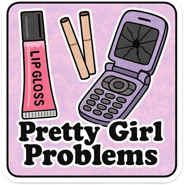 Lip Gloss Clove Cigarettes Broken Flip Phone Sticker (3" x 3")