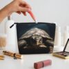 Linen Makeup Bag For Women, Waterproof Travel Cosmetic Organizer Lightweight Zipper Travel Toiletry Bag Organizer Animal Tortoise Makeup Brushes Storage Bag
