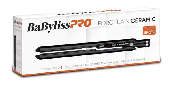 BaBylissPRO Porcelain Flat Iron Hair Straightener, Hair Straightener Iron for Professional Salon Results and All Hair Types