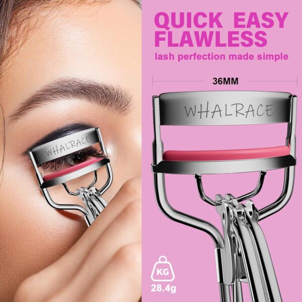Eye Lash Curler with 6 Replacement Pads, Whalrace Eyelash Curlers Superior Curling Effect, Beautiful and Easy to Identify-Silver Purple Red