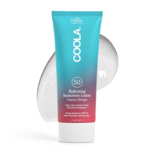 COOLA Organic Sunscreen SPF 50 Sunblock Body Lotion, Dermatologist Tested Skin Care for Daily Protection, Vegan and Gluten Free, Guava Mango, 5 Fl Oz