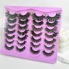 14 Pairs Soft Mink Eyelashes 3D Curl Winged End Eye Elongated Fake Lashes Thick Handmade Natural False Eyelash Messy Cross Lash Wholesale (MX-001)