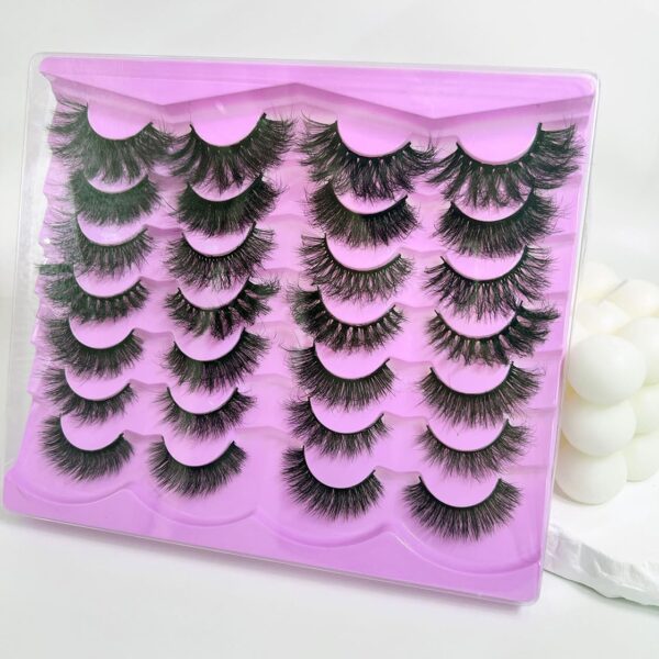 14 Pairs Soft Mink Eyelashes 3D Curl Winged End Eye Elongated Fake Lashes Thick Handmade Natural False Eyelash Messy Cross Lash Wholesale (MX-001)