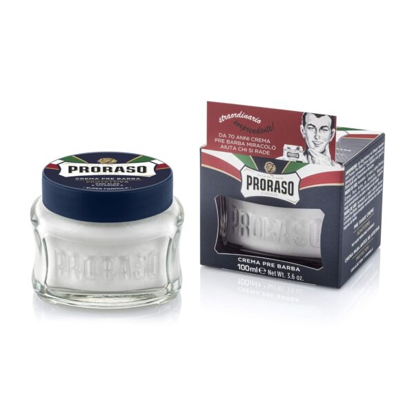 Proraso Pre-Shave Conditioning Cream for Men, Protective Formula for Dry Skin with Vitamin E and Aloe Vera, 3.6 oz