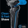 Braun Electric Shaver for Men, Series 5 5120s, Wet & Dry Shave, Turbo Shaving Mode, Foil Shaver, Engineered in Germany, with Beard Trimmer & Attachments, Blue