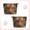Linen Makeup Bag For Women, Waterproof Travel Cosmetic Organizer Lightweight Zipper Travel Toiletry Bag Organizer 3d Tiger Head Makeup Brushes Storage Bag