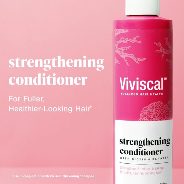 Viviscal Hair Strengthening Conditioner – Strengthens and Reduces Breakage for Fuller, Healthier Hair – With Biotin, Keratin and Marine Extracts – 250ml (8.45 Fl Oz)