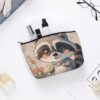 Cartoon Cute Raccoon Makeup Bag for Women Portable Travel Toiletry Pouch, PU Leather Cosmetic Bag with Zipper