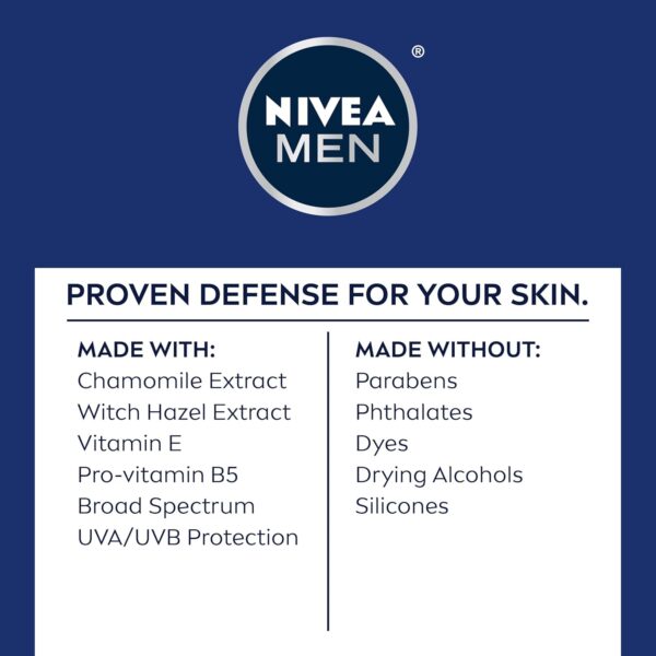NIVEA MEN Sensitive Face Lotion with SPF 15, Broad Spectrum Sunscreen, 3 Pack of 2.5 Fl Oz Tubes