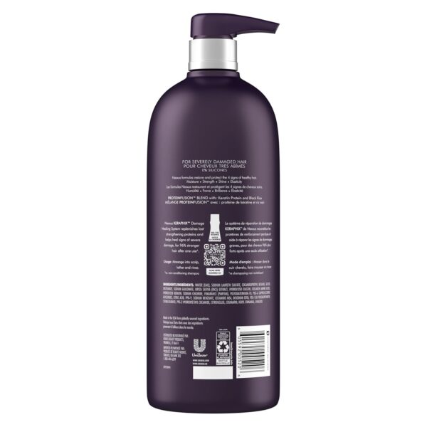 Nexxus Keraphix Shampoo With ProteinFusion for Damaged Hair Keratin Protein, Black Rice, Silicone-Free 33.8 oz