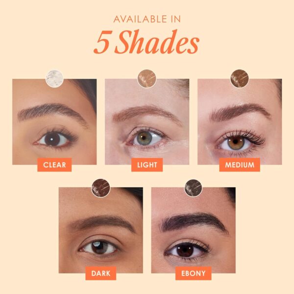 Grande Cosmetics GrandeBROW-FILL Volumizing Brow Gel, Tinted or Clear Eyebrow Mascara, Soft Flexible Hold, Water Resistant