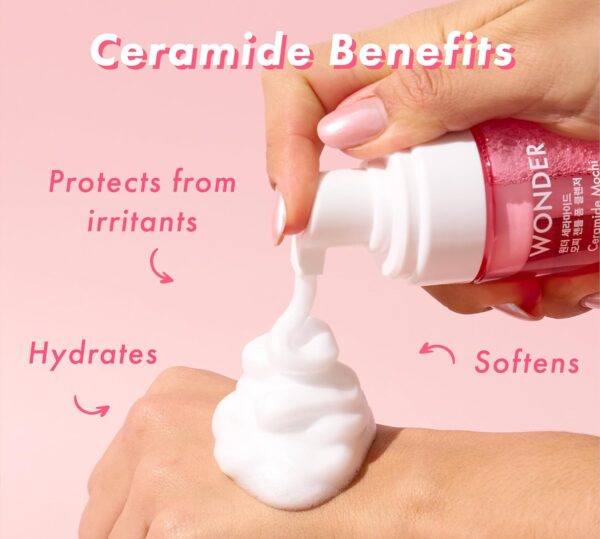 TONYMOLY Wonder Ceramide Mochi Gentle Micellar Foam Cleanser, Micellar Cleansing Water, Korean Skincare for All Skin Types