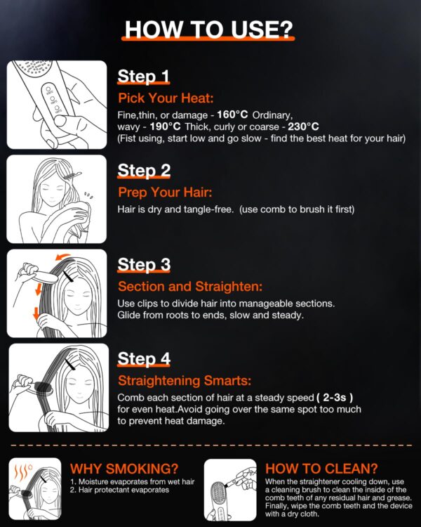 llano Portable Cordless Hair Straightener Brush, [2024 Upgraded] 6400 mAh USB Rechargeable, Lightweight Mini Portable Hair Straightening Comb for Travel/Home/Outdoor