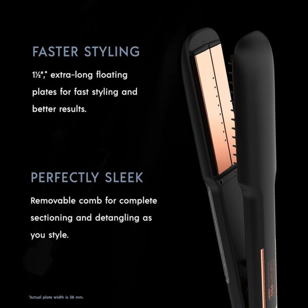 INFINITIPRO by CONAIR Steam Therapy Flat Iron, 1 1/2-inch Hair Straightener