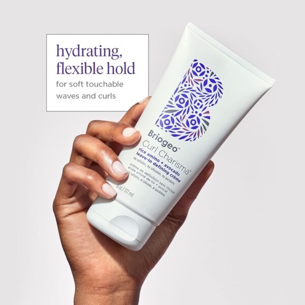 Briogeo Curl Charisma Rice Amino + Avocado Leave-In Defining Crème, Anti Frizz Hair Styling Moisturizer, Leave In Cream for Wavy, Curly, Coily Hair, Boosts Hydration, Vegan, Cruelty-Free
