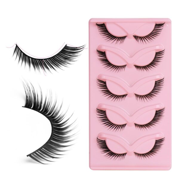 False Eyelashes Fox Eye 10 Pairs Pack 40D Natural Look Fluffy Wispy Cat Eye Lashes Soft Faux Mink Lashes Lightweight D-Curl Eyealshes (F7-7)